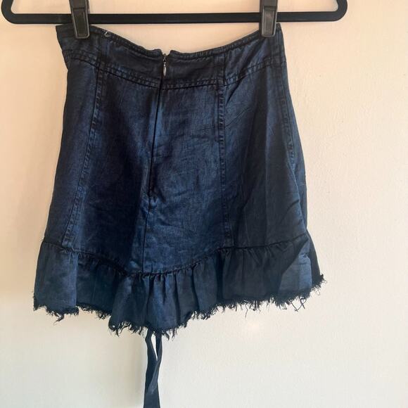 Free People FP One Sz 2 Mini Skirt Raw Edge Steampunk Victorian Ruffle - Picture 4 of 8